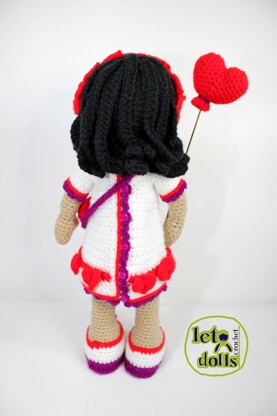 Crochet Doll Pattern, Amigurumi doll pattern, Small doll, 15"/38cm, Valentina