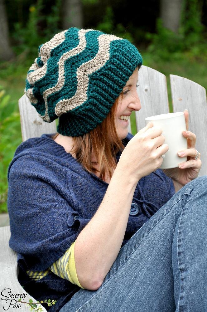 Chevron Slouch Crochet pattern by Sincerely Pam Knitting