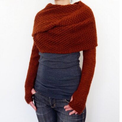 Rust Sweater Scarf - knitting pattern