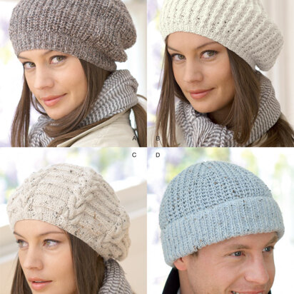 Hats & Berets in Sirdar Denim Tweed DK - 9105 - Downloadable PDF