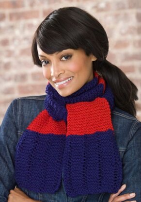 Simple Knit Scarf in Red Heart Super Saver Economy Solids - LW2236