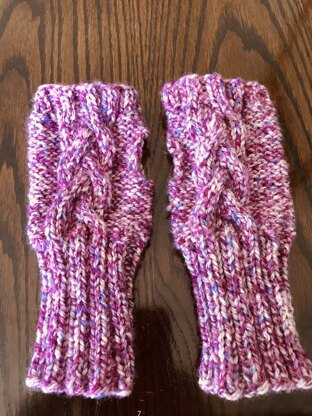 Matching Fingerless Mitts from Left over Yarn