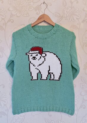 Intarsia - Polar Bear Chart  - Adults Sweater
