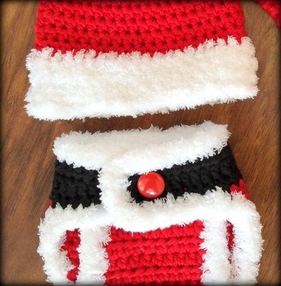 Santa & Elf Diaper Cover and Hat Set