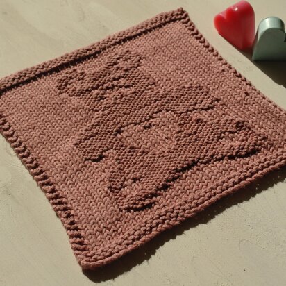 Teddy knit purl face cloth square - knitting pattern