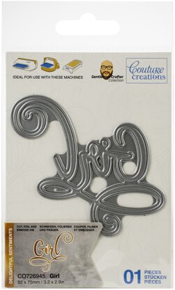 Artdeco Creations Delightful Sentiments Cut, Foil & Emboss Dies - Girl 3.2"X2.9"