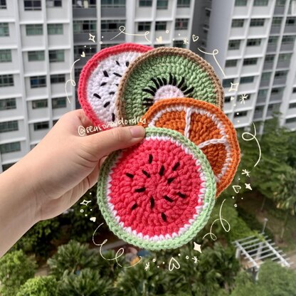 Fruit coasters in basket