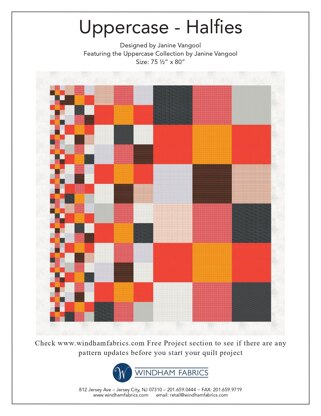 Windham Fabrics Uppercase - Halfies - Downloadable PDF