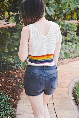 Rainbow Crochet Top