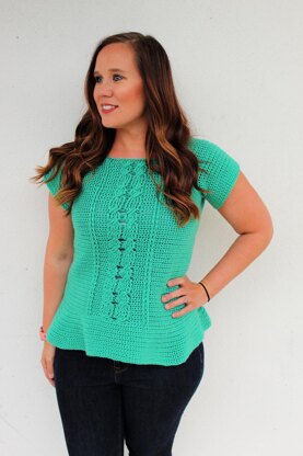 Cabled Peplum Tee