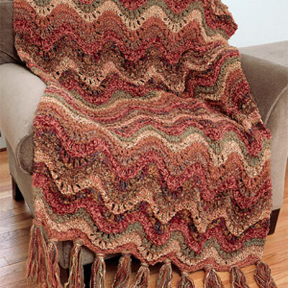 Luxury Throw Knit Pattern  in Lion Brand Jiffy and Homespun - 1235A