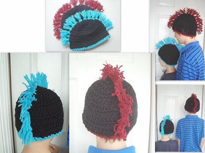 MOHAWK HAT, newborn to adult sizes