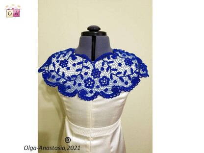 Lace blue detachable collar