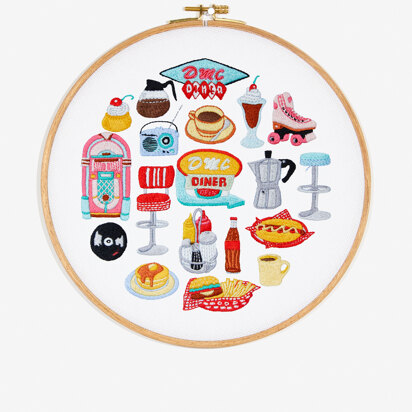 DMC American Diner Embroidery Pattern - PAT2052 - Downloadable PDF