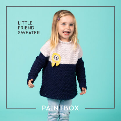 My Little Friend Jumper - Free Sweater Crochet Pattern For Babies and Children in Paintbox Yarns Baby DK by Paintbox Yarns