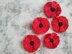 One Piece Poppy Flower Applique w 3 4 & 5 Petals