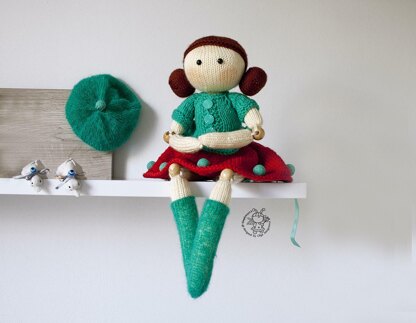 Doll Samanta ( beads jointed) knitted flat