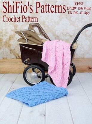 Crochet Pattern baby blanket afghan UK & USA Terms #253