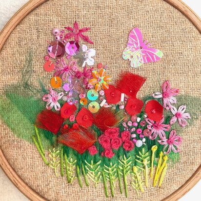 Rowandean Pinks and Poppies Embroidery Kit