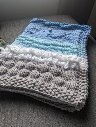 Sea Breeze Blanket | Knitting Pattern | Easy to Medium Difficulty | Instant Download | Perfect as a gift for a new baby | Chunky Knit