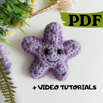 Starfish crochet pattern, amigurumi sea star