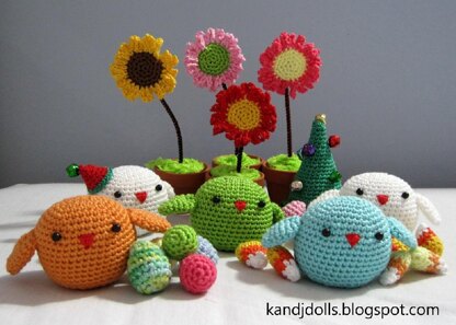 Four Seasons Birds Amigurumi Crochet Pattern