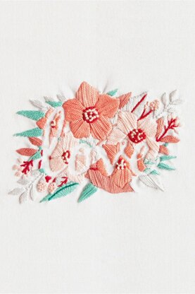 DMC Love Flowers Kit - Large Printed Embroidery Kit - 26cm x 16cm 