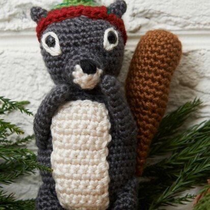Squirrel Ornament in Red Heart Soft Solids - LW3699
