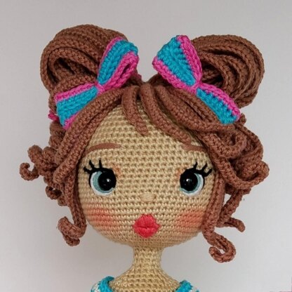 Amigurumi pattern doll Astrid in Cheerleader outfit, Basic crochet doll pattern (English, Deutsch, Français)