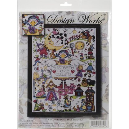 Design Works Nursery Rhymes Counted Cross Stitch Kit - 11in x 15in