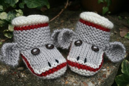 Sock Monkey Baby Booties