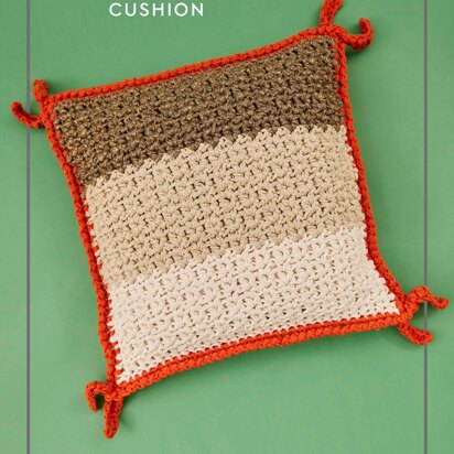 "Oh So Ombre Cushion" - Free Cushion Crochet Pattern For Home in Paintbox Yarns Recycled Ribbon & Recycled Metallic Ribbon