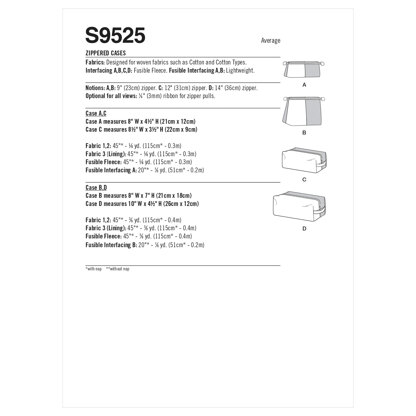 Simplicity Zippered Cases S9525 - Paper Pattern, Size OS (One Size Only)