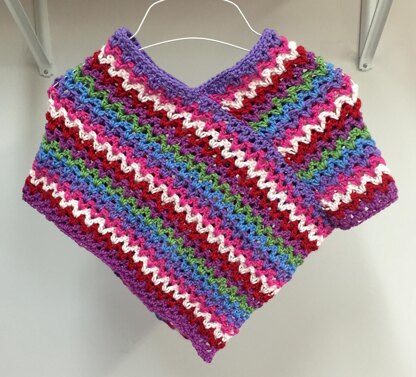 Rainbow Poncho with Flower