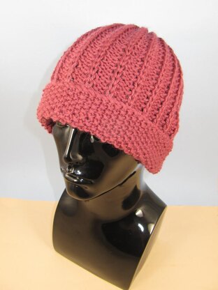 Moss Stitch Cuff Fishermans Rib Beanie Hat