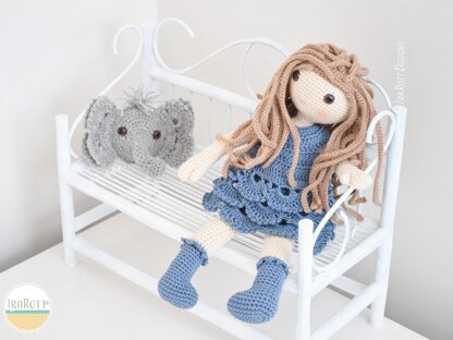 Josefina Doll And Jeffery Elephant Pillow Amigurumi