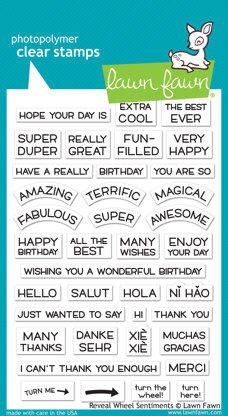 Lawn Fawn Clear Stamps 4"X6" - Reveal Wheel Sentiments