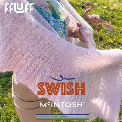 Swish Shawl in McIntosh ffluff- Downloadable PDF