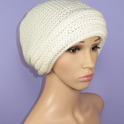 Chunky Rib Cuff Garter Stitch Tam Hat