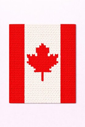 Finger Knitting Chunky Blanket Pattern: Canada Flag DIY Tutorial (PDF Download)
