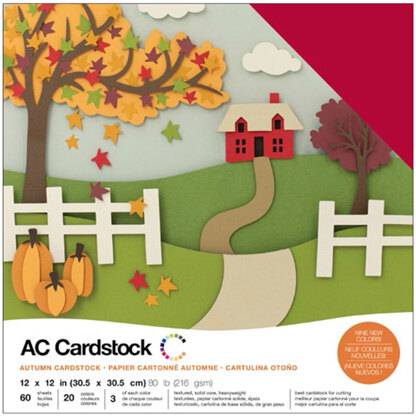 American Crafts Variety Cardstock Pack 12"X12" 60/Pkg - Autumn