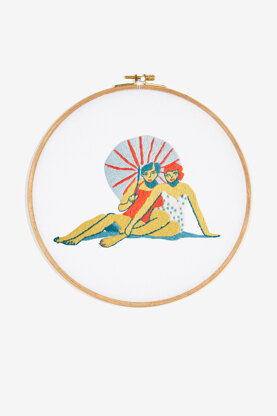 DMC Around The World - Parasol Girls Embroidery Pattern - PAT0621 - Downloadable PDF