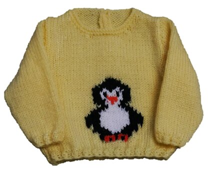 Penguin Sweater, Hat and Bootees
