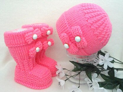 Baby Set Pompom Baby Beanie Baby Uggs PATTERN