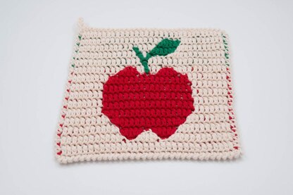 Apple Mosaic Crochet Dishcloth