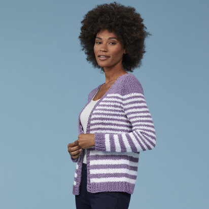 Marblemount Cardigan - Knitting Pattern For Women in Tahki Yarns Hatteras by Tahki Yarns