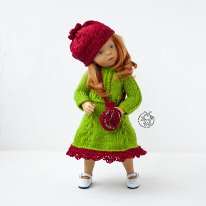 Pomegranate outfit for 13" dol