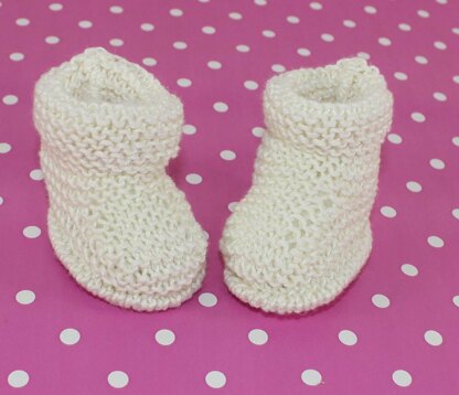 Baby Easy Garter Stitch Bamboo Booties