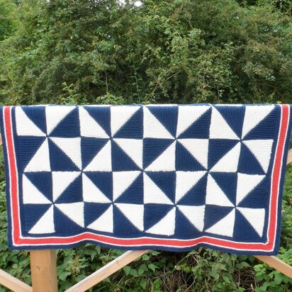 Nautical Pinwheel Patchwork Afghan Throw