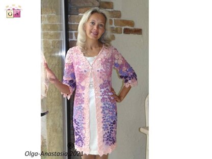 Tone-graded lace cardigan